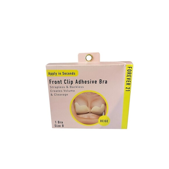 NEW in Box Forever 21 Front Clip Adhesive Bra Strapless Backless Beige Size B - Picture 1 of 2
